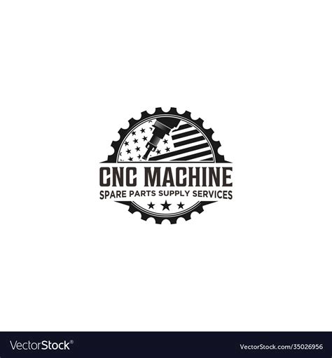 Cnc machine modern technology logo Royalty Free Vector Image