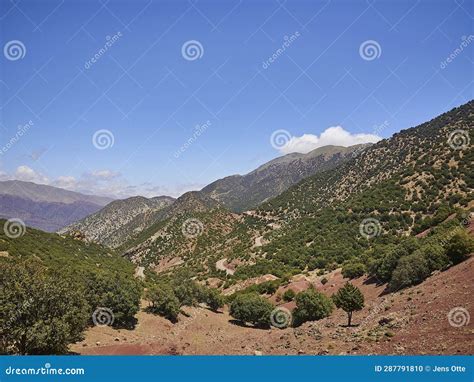 Dry and Arid Deserted Region in a Desert Landscape of Morocco Stock ...