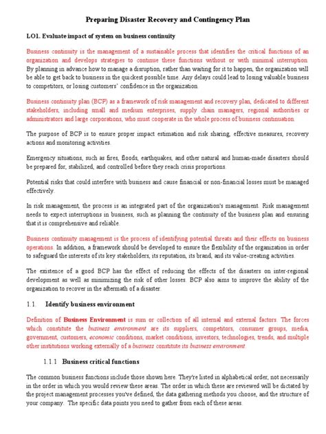 Preparing Disaster Recovery and Contingency Plan | PDF