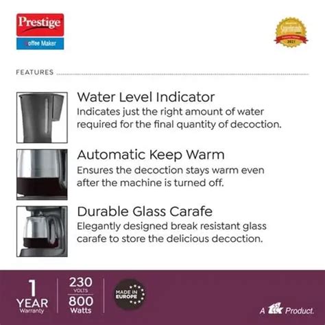 Get Your Prestige PCMD 4.0 Coffee Maker - Buy Online Now