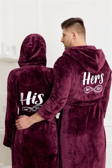 His and Hers Personalized Bathrobes, Honeymoon Cozy Robes, Valentines ...