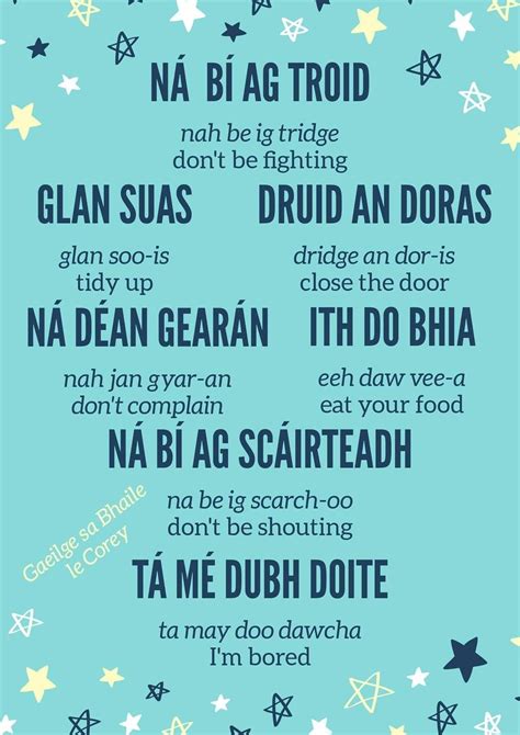 Irish Gaelic Phrases and Language