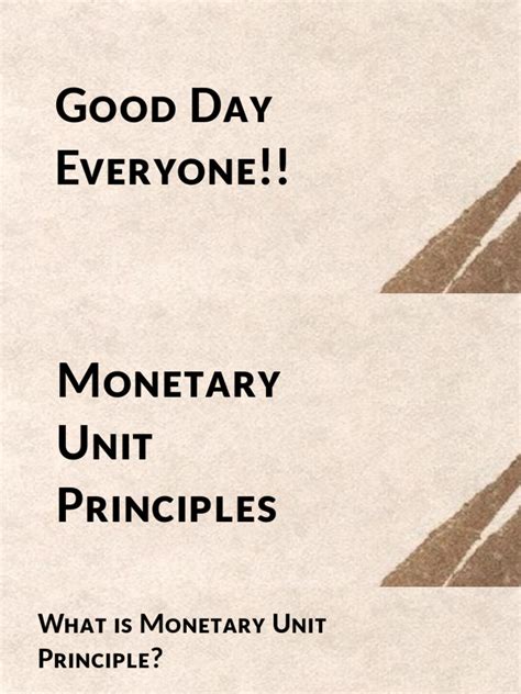 Image result for Monetary Unit Principle