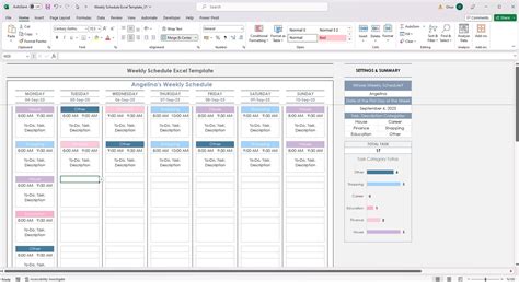 Image result for Weekly Schedule Excel Table
