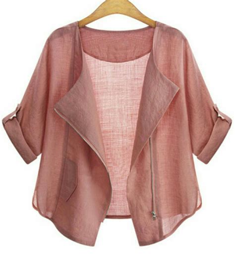 Linen Short Sleeve Jacket | Half sleeve cardigan, Clothes for women ...