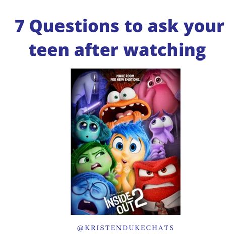 Questions to discuss with your teenager about Inside Out 2 - Kristen Duke