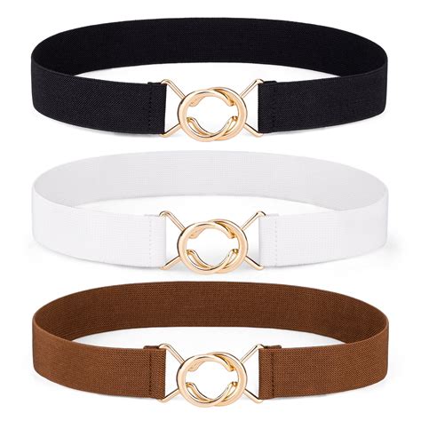Timarkment 2pcs Women Elastic Skinny Belt for Dresses Stretch Belt ...