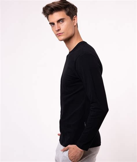 Crna muška majica dugih rukava 82142