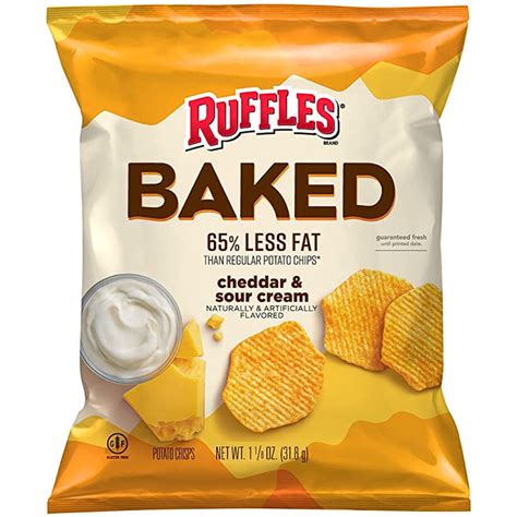 RUFFLES BAKED SOUR CREAM & CHEDDAR CHIPS 32g – Canteen Canada