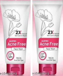 AUSTRO 2x natural skin care acne free facewash for all skin pack 2 Face ...