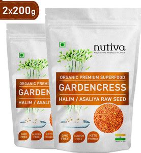 Nutiva Twin Pack of Garden Cress Seeds For Height Gain & Sharp Eyes ...