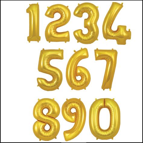 Large Number Balloon In Gold | Helium Balloons | Cardiff Balloons
