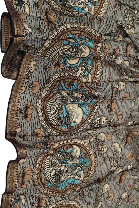 Vibrant Kalamkari Silk Dupatta - Hand Painted & Multicolor