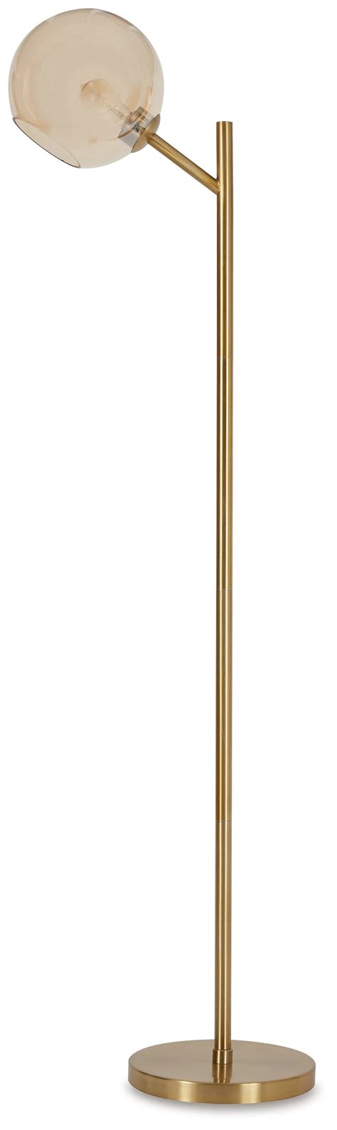 Ashley Signature Design Abanson 1366226 Gold Finish Metal Floor Lamp ...