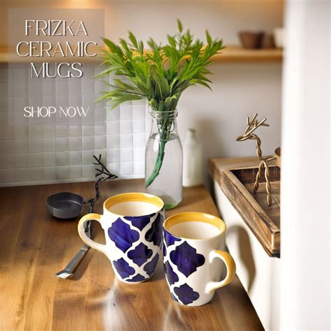 Moroccan Ceramic Mugs Set of 2 – Frizka