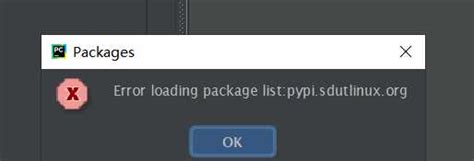 Image result for Error Loading Package List in PyCharm