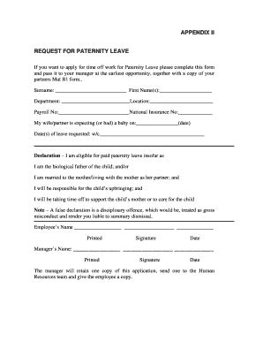 Image result for Paternity Leave Declaration Form