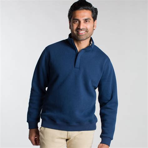 Ash & Erie Navy Quarter-Zip Sweatshirt for Short Men