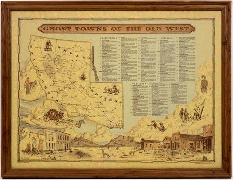 Sold Price: Ghost Towns of the Old West, Map [143735] - February 4 ...