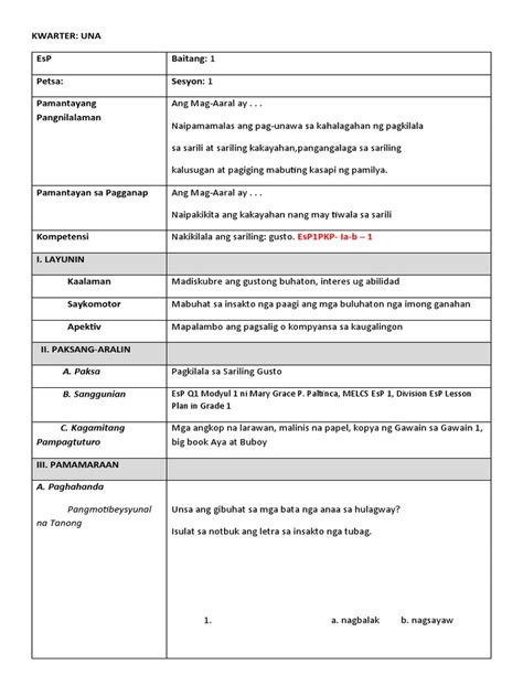 Image result for DepEd ESP Module 1 1st Quarter