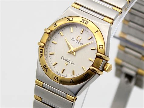 Omega Ladies Constellation 25mm Two-Tone White Patterned Dial 795.1202 ...
