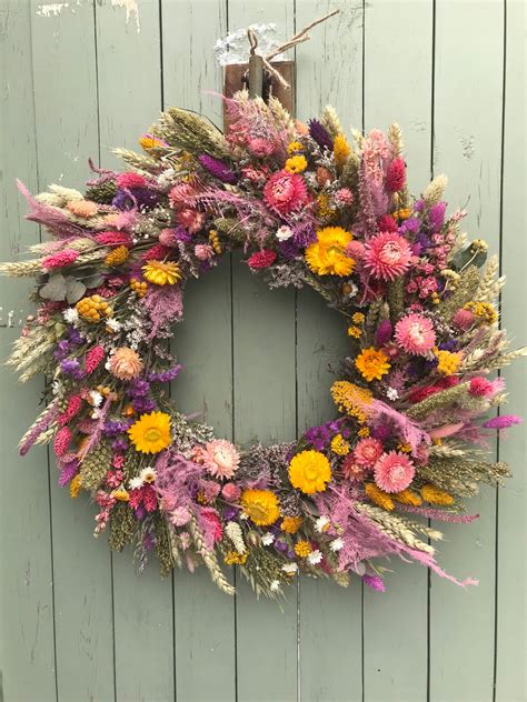 Spring Wreath Making Kit with Dried Flowers. DIY Seasonal Door | Etsy