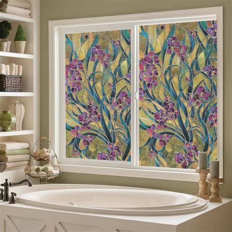Amazon.com: Stained Glass Window Film, Decorative Window Privacy Film ...