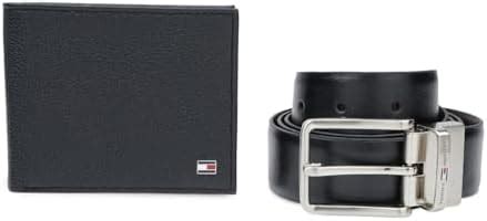Tommy Hilfiger Men Romney Formal Leather Belt+Wallet Gift Set - Black ...