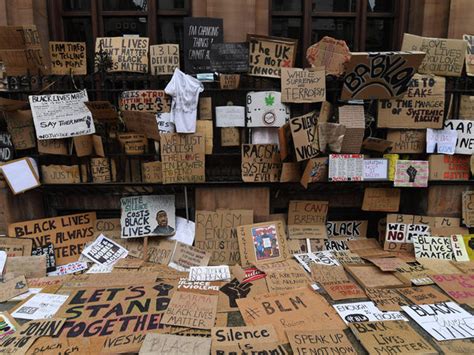 [PHOTOS] Statues defaced and slogans shouted; 'Black Lives Matter ...