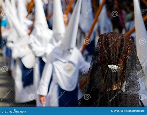 Woman Mourner in Spanish Procession Stock Image - Image of week, white ...