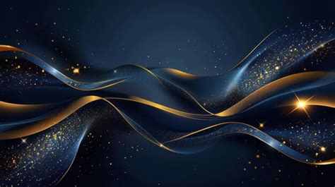 Abstract curve overlapping on dark blue background | Premium AI ...