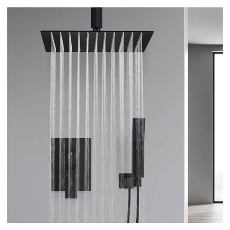 BYH Matte Black 1-handle Multi-function Rectangle Shower Faucet Valve ...
