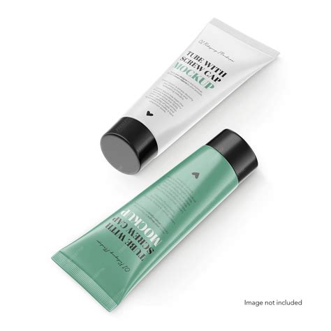 Premium PSD | Glossy tubes with flip top cap psd mockup