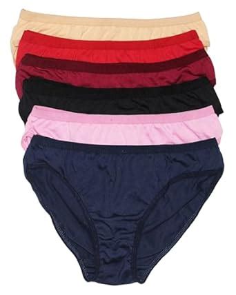 Buy Women’s Hipster Panties | Pack of 6 Soft Hosiery Fabric | Plain ...