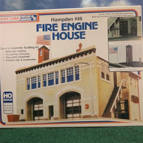Life-Like 1390 HO Hamden #46 Fire Engine House – TrainCellar