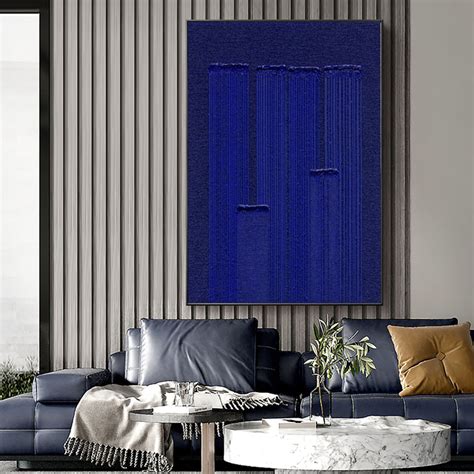 Large Klein Blue Painting Modern Minimalist Painting Klein Blue 3D ...