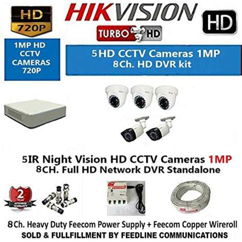 Hikvision DS-7108HGHI-F1 8CH Turbo HD DVR, 3(DS-2CE56COT-IRP) Dome ...