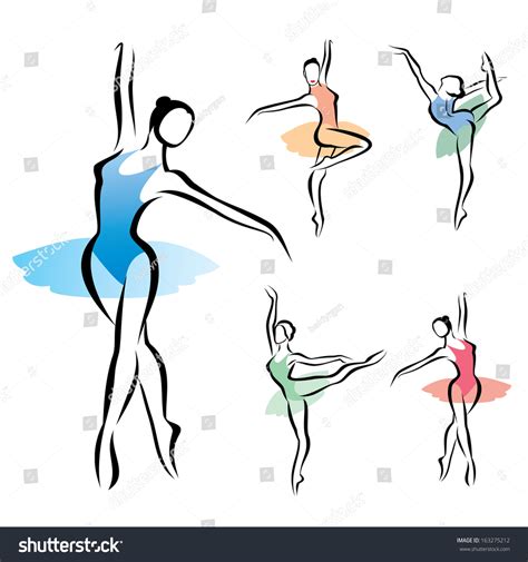 Ballet Dancer Silhouette Set Vectors Symbols Stock Vector 163275212 - Shutterstock