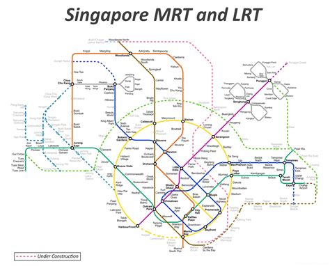 Singapore MRT And LRT Map - Ontheworldmap.com