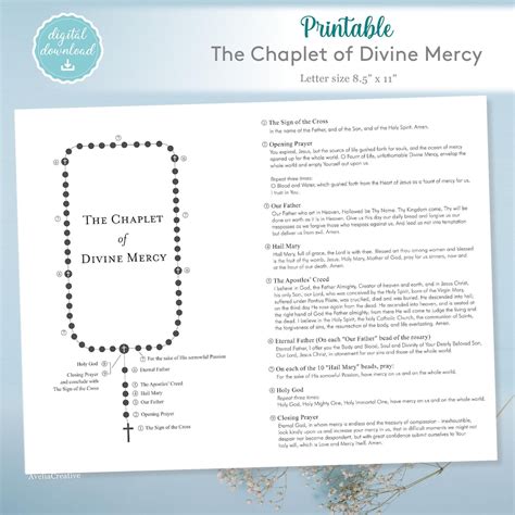 Buy The Chaplet of Divine Mercy, Instant Download, Printable Divine ...
