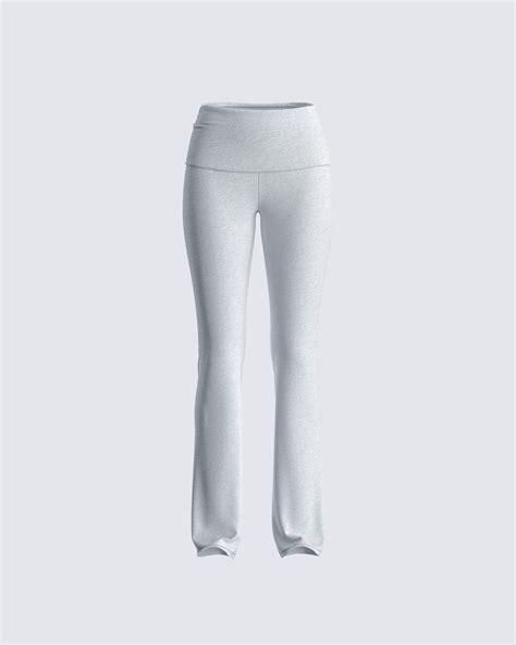 Noam Heather Grey Foldover Legging | Light grey leggings, Leggings ...