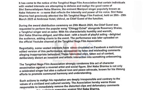 Tangkhul Naga Film Association defends Naba Volcano Against Malicious ...