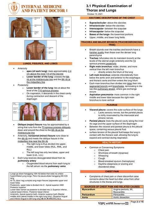 SOLUTION: Physical examination of thorax and lungs - Studypool