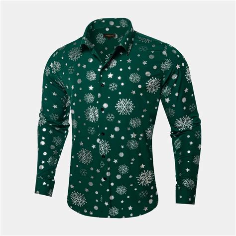 DiBanGu Mens Christmas Dress Shirts,Casual Xmas Long Sleeve Button Down ...
