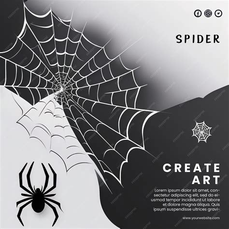 Premium PSD | Creative abstract poster with spider webs design