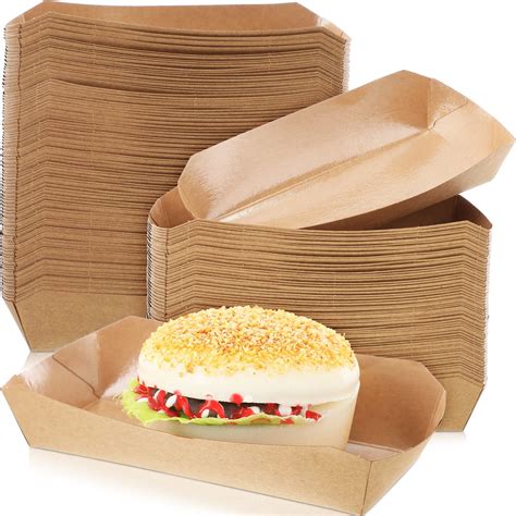 200 Packs 7 Inches Paper Hot Dog Tray Kraft Brown | Desertcart South Africa