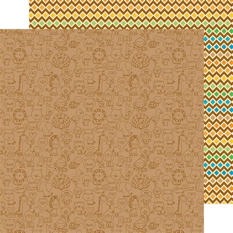 Animal Crackers | Doodlebug | 1 sheet 12x12" Double Sided Scrapbooking ...