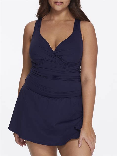 Plus Size Live In Color Underwire Swim Dress Swimsuit - Walmart.com
