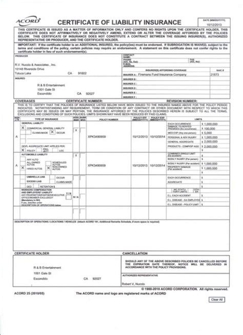 Liability Insurance Form 的图像结果