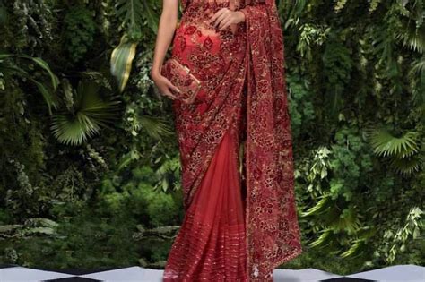 Red Net Saree - Less Yash Chopra and More Karan Johar Style